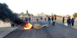 Corte de la ruta nacional N3 en Chubut -