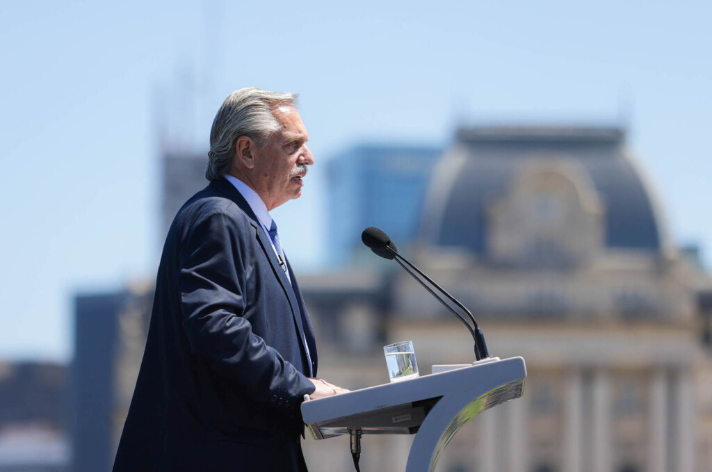 Alberto Fernández en el acto por los tres años de gestión de gobierno - Foto: NA