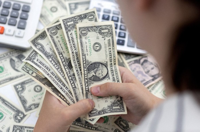 Una mujer sostiene billetes de dólar estadounidense - Foto: NA