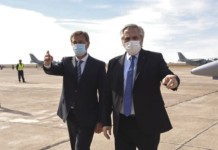 El gobernador de Mendoza, el radical Rodolfo Suárez junto al presidente Alberto Fernández - Foto: NA