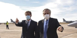 El gobernador de Mendoza, el radical Rodolfo Suárez junto al presidente Alberto Fernández - Foto: NA
