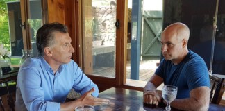 El jefe de gobierno porteño, Horacio Rodríguez Larreta junto a Mauricio Macri en el sur del país -