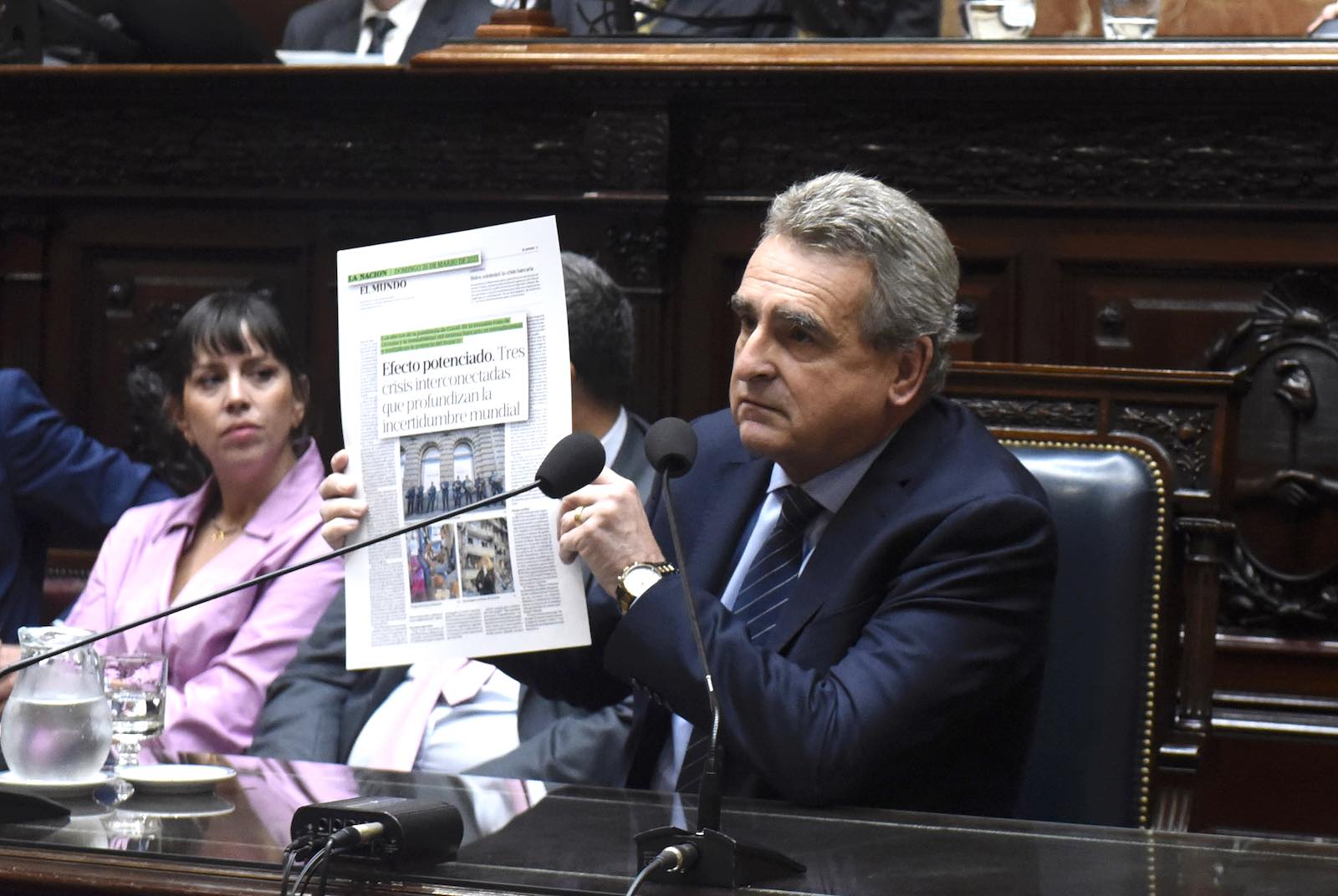 El jefe de Gabinete Agustín Rossi en la Cámara de Diputados - Foto: NA
