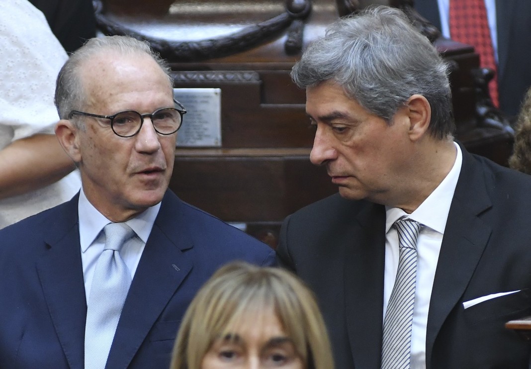 El presidente de la Corte, Horacio Rosatti junto a Carlos Rosenkrantz en la Asamblea Legislativa 2023 - Foto: NA