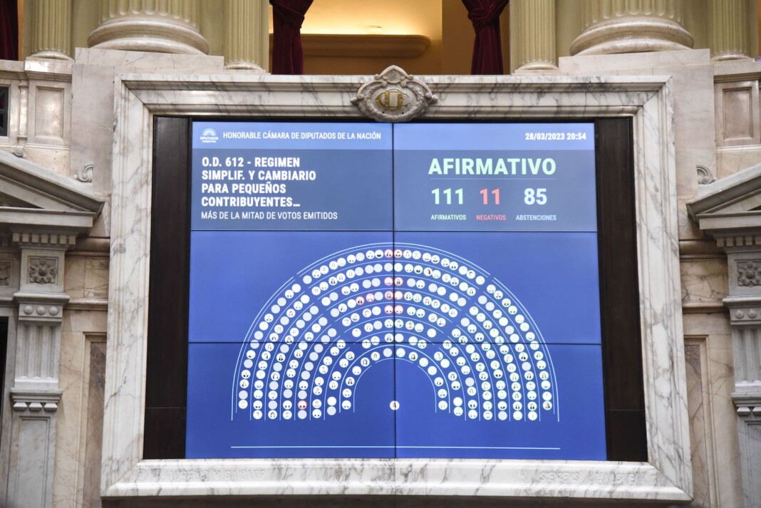 Sesión en la Cámara de Diputados con los votos afirmativos - Foto: NA