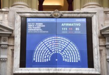 Sesión en la Cámara de Diputados con los votos afirmativos - Foto: NA