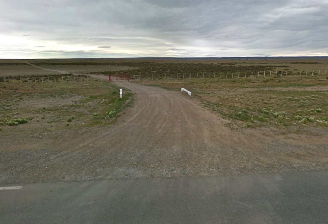 Acceso al yacimiento Patagonia Gold en la ruta Nº40 y la ruta provincial Nº 79 en Santa Cruz - Foto: Captura Google Maps