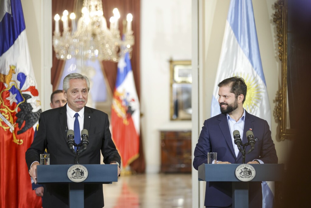 El presidente Alberto Fernández en su visita a Chile junto al Presidente  Gabriel Boric - Foto: NA