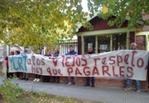 Jubilados de YCRT reclaman el pago del 82% móvil por parte de la Carboeléctrica, que no prevé el pago de la compensación a los haberes de la ANSES Reclamos de jubilados de ATE en Punta Loyola, paro en todo YCRT y reclamos multisectorial - Foto: