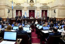 El Senado retoma sesiones para votar proyectos y pliegos judiciales Sesión Ordinaria en el Senado de la Nación, el 13 de abril del 2023 - Foto: Comunicación Senado