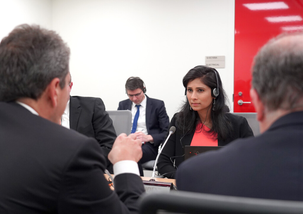 El ministro de Economía, Sergio Massa, mantuvo un encuentro de trabajo con la subdirectora gerente del FMI, Gita Gopinath - Foto: Ministerio de Economía