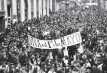 El día del Trabajador Manifestación de trabajadores el 1º ese mayo 1955 - Foto: Archivo