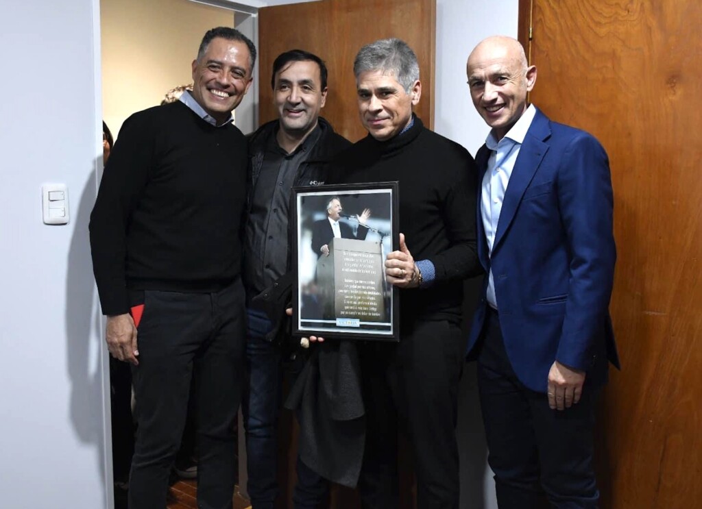 La inauguración de la casa de Caleta Olivia - Pablo González, Fernando Cotillo, Eugenio Quiroga y Pablo Grasso - Foto: Facebook