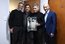 La inauguración de la casa de Caleta Olivia - Pablo González, Fernando Cotillo, Eugenio Quiroga y Pablo Grasso - Foto: Facebook