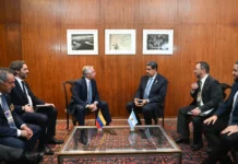 Alberto Fernández se reunió con el dictador Nicolás Maduro en Brasil El presidente Alberto Fernández mantuvo una reunión bilateral con el presidente de la República Bolivariana de Venezuela, Nicolás Maduro - Foto: NA