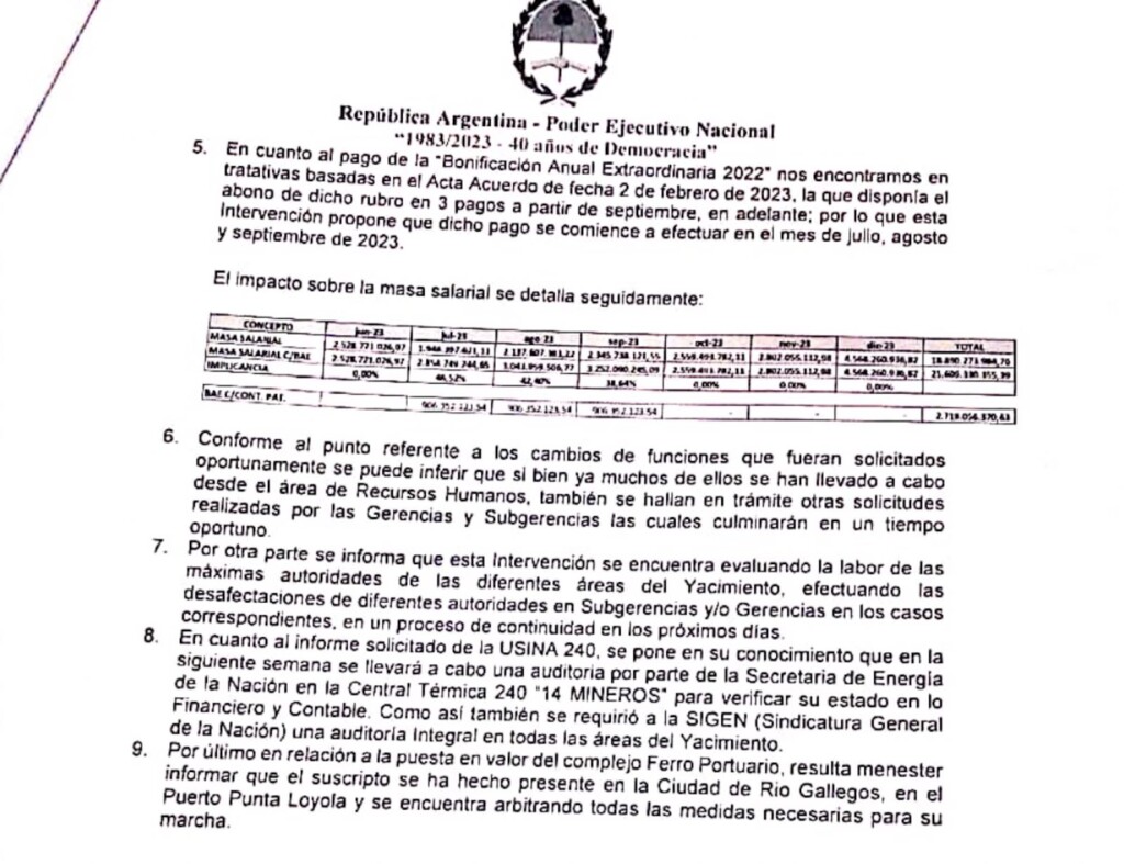 La nueva Intervención le dio todo lo que pidió a ATE Río Turbio, pero el sindicato todavía no aceptó la oferta y muchos menos aún, levantó el paro que llevan adelante