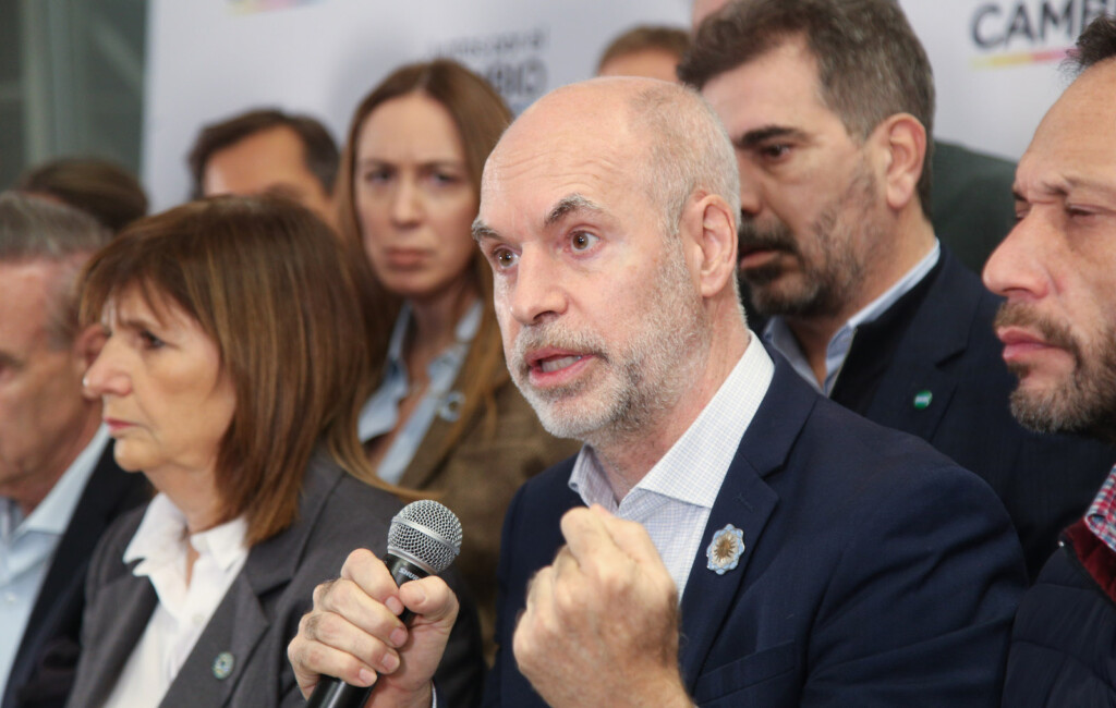 Dirigentes de Juntos por el Cambio durante la conferencia de prensa que ofrecieron en la sede del PRO - Foto: NA