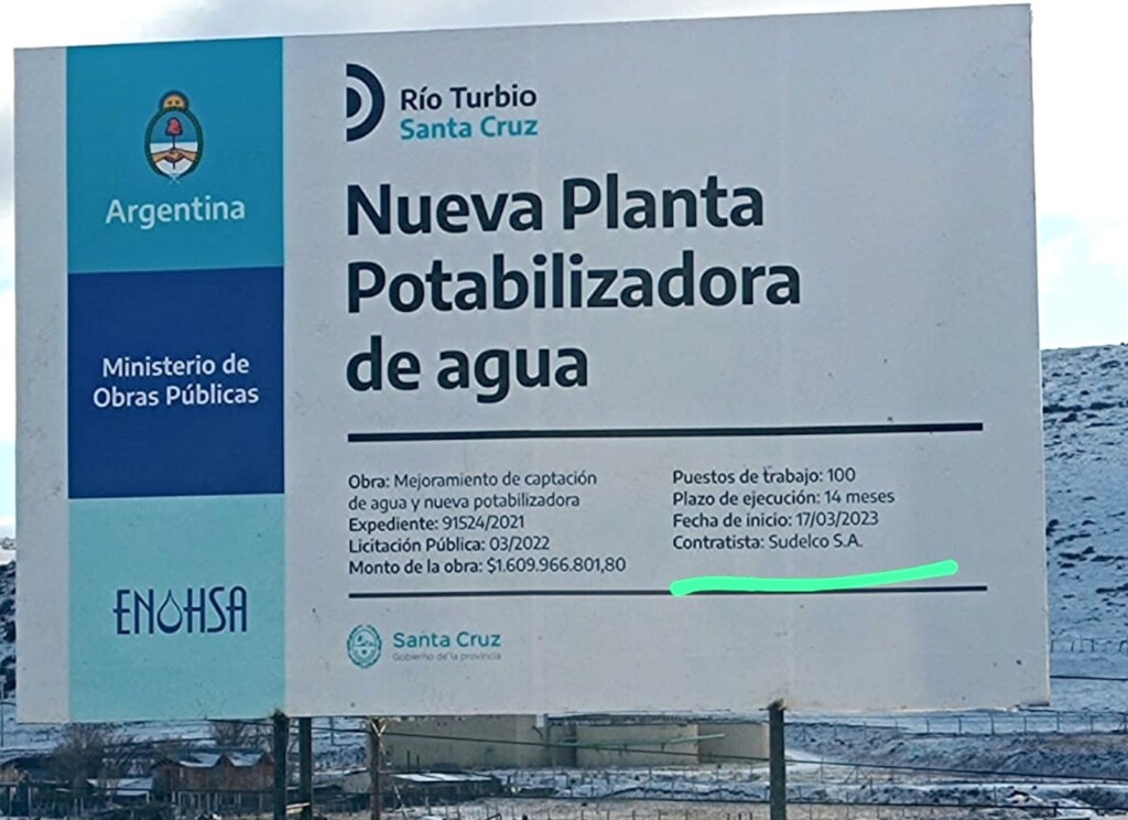 El negocio del agua. Licitada y pagado el porcentaje inicial las obras del mejoramiento de captación, no solo no empezaron, Sudelco SA no armó ni siquiera el obrador