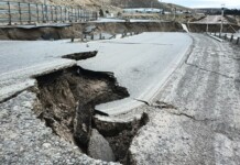 El colapso de la ruta 3 ya afectó 200 metros de pavimento La ruta nacional 3 en Comodoro Rivadavia - Foto: OPI Santa Cruz