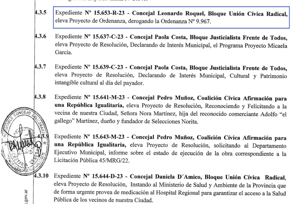 El Intendente Pablo Grasso insistió con su negocio inmobiliario y el Concejo Deliberante por mayoría, le impidió la coronación del atropello público