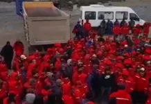 Trabajadores de las represas levantaron medidas de fuerza Trabajadores de las represas protestan en el acceso a las obras