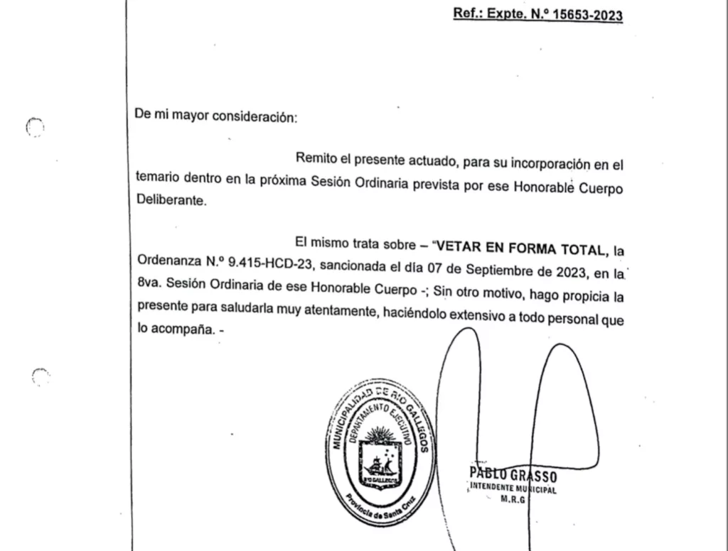 Pablo Grasso insiste con los negocios post elecciones. Vetó la Ordenanza de la Plaza Gral Belgrano y hoy los concejales votan si aceptan o rechazan el veto del intendente