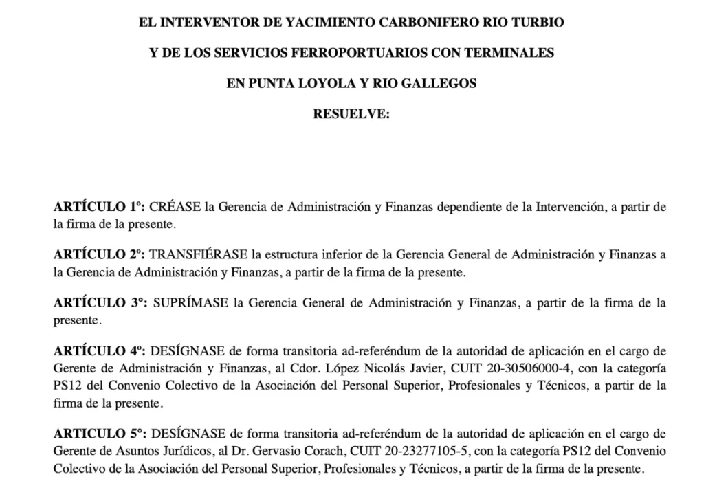 Therry Decoud el nuevo Interventor de YCRT comenzó a nombrar Gerentes en el yacimiento