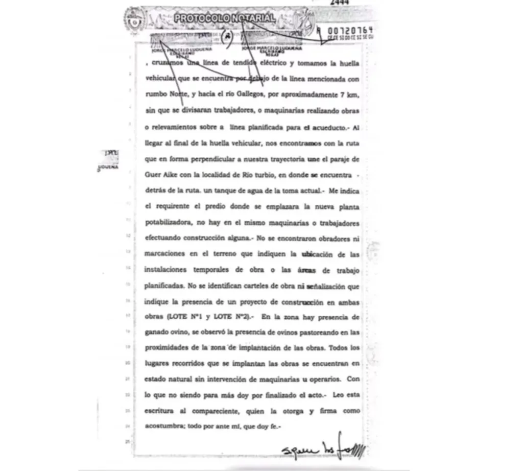 Investigación: Acueducto de Río Gallegos, obra fantasma aprobada y pagada por SPSE por inspección de obras, a una empresa presuntamente vinculada a José López