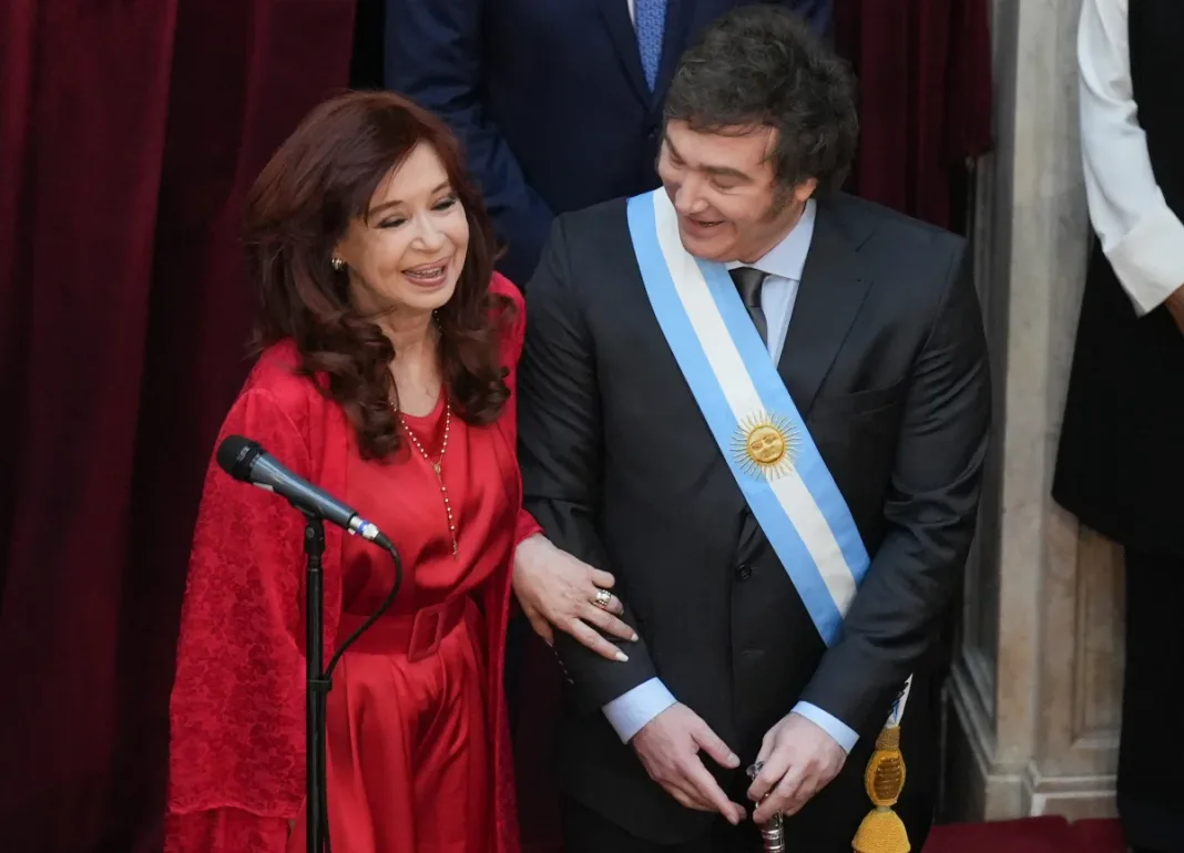 Cristina Kirchner junto a Javier Milei en el Congreso de la Nación - Foto: NA