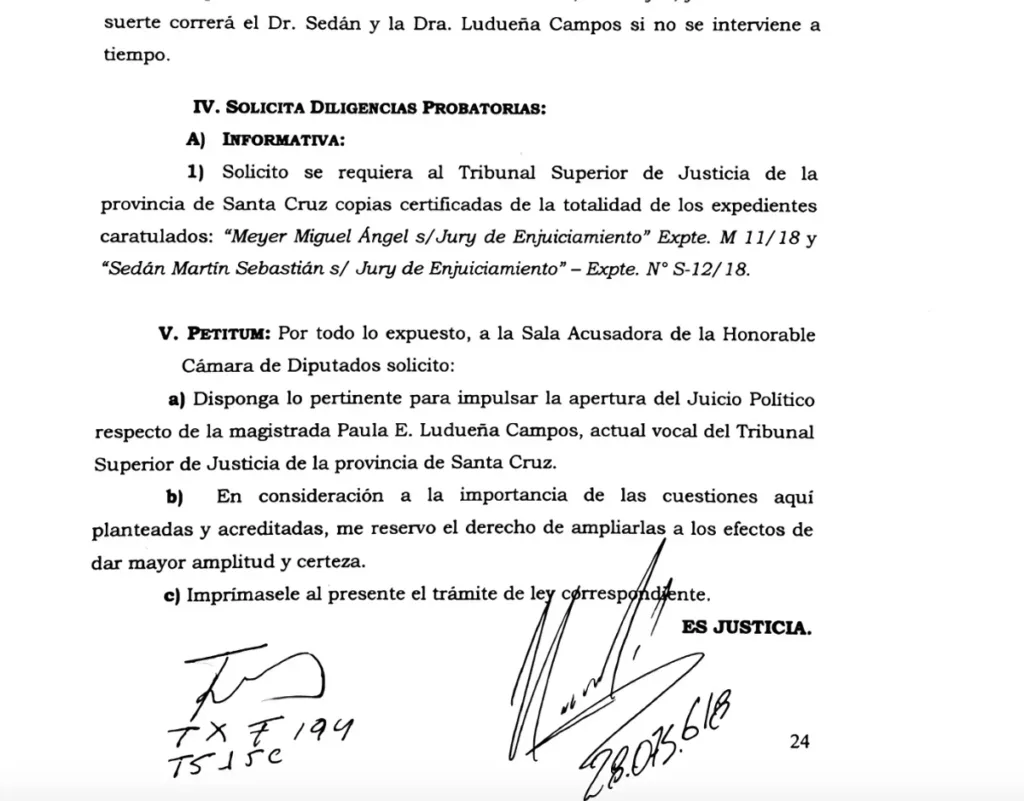 El Gobernador Claudio Vidal pide jury de enjuiciamiento a la Dra Paula Ludueña, Vocal del Superior Tribunal de Justicia de la provincia