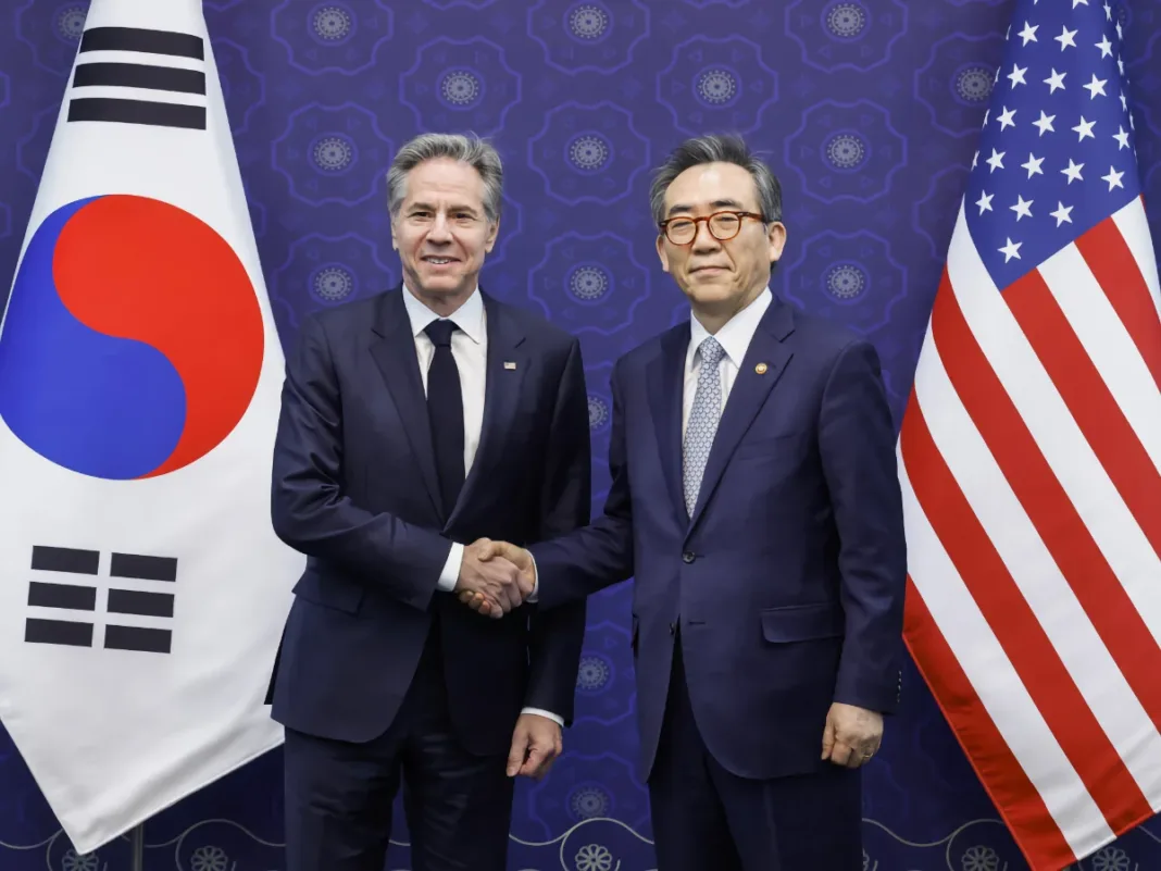 El secretario de Estado de Estados Unidos, Antony Blinken en Seúl -