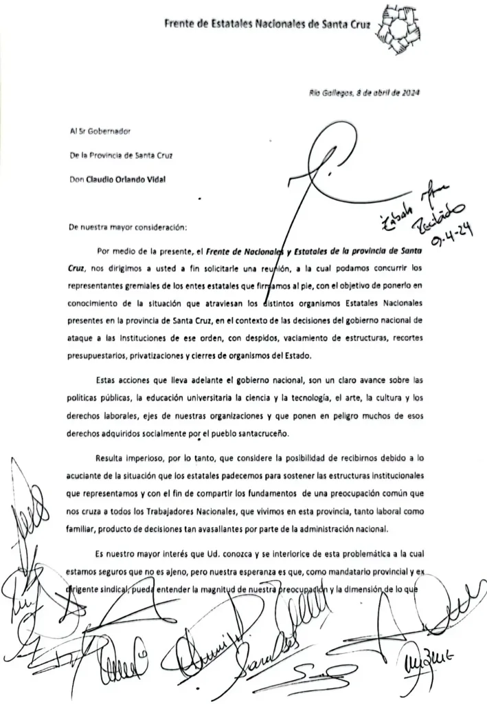 Estatales nacionales acudieron al Gobernador Vidal para solicitarle intermedie con Nación para detener los despidos en los organismos públicos