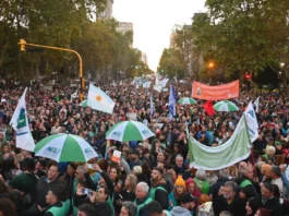 Enorme marcha universitaria colmó la Plaza de Mayo - Foto: Na