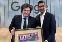 El presidente Javier Milei se reunió con el CEO de Google en California - Foto: NA