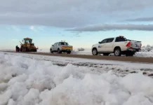 Restringen circulación por nevadas en la ruta nacional N° 3 Restringen circulación por nevadas en la ruta nacional N° 3