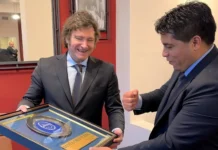 El Presidente Javier Milei junto al Gobernador de Santa Cruz Claudio Vidal -