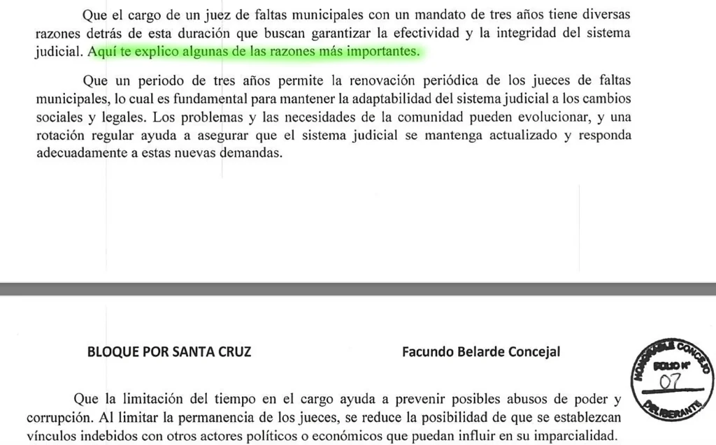 En Caleta quieren adecuar a los Jueces de Falta a la militancia SER. Vergonzoso: el 95% del proyecto 251/24, lo concejales lo hicieron con Inteligencia Artificial