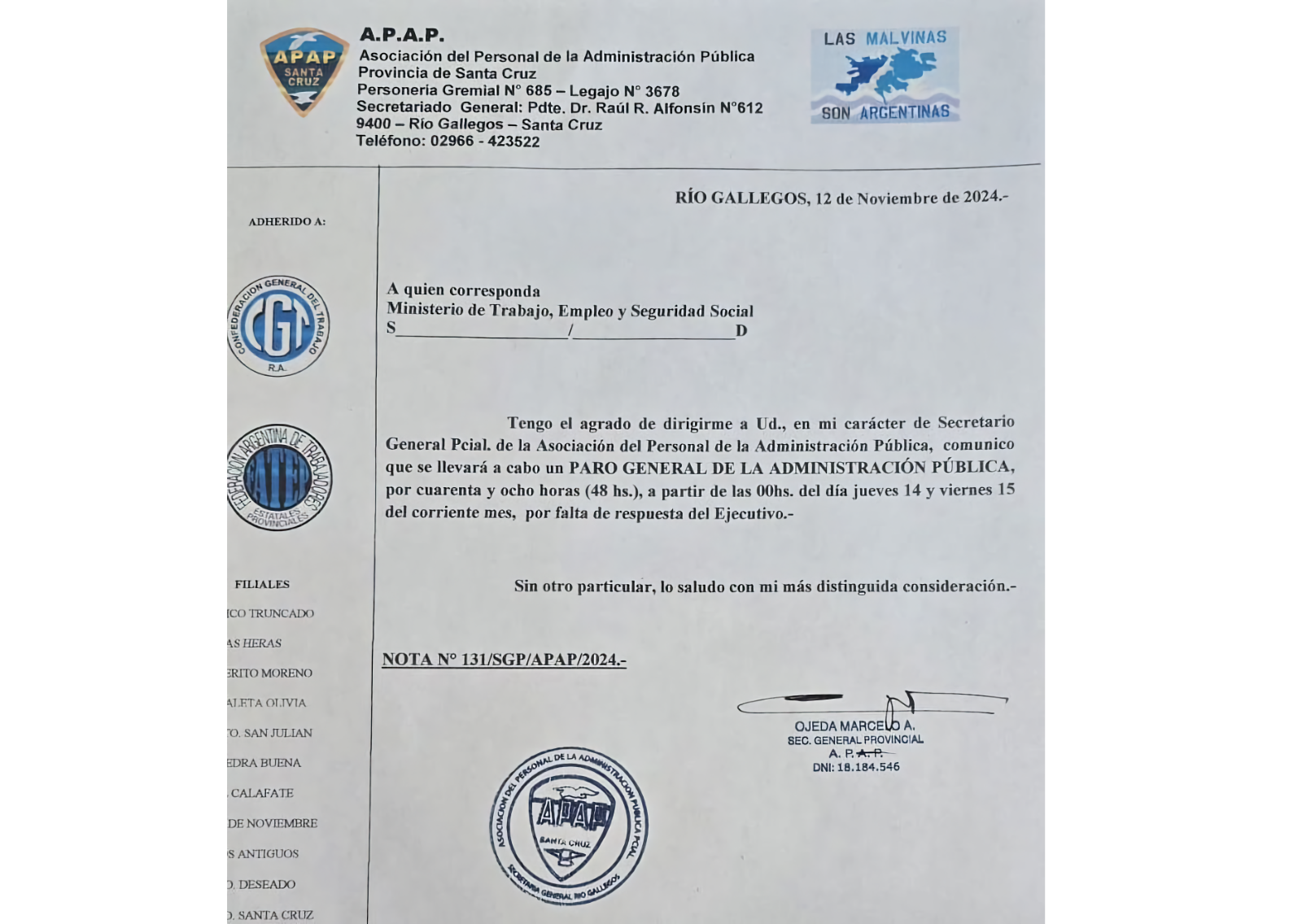 APAP anunció un paro, a pesar de que el gobierno dice que acordó con los gremios estatales APAP anunció un paro, a pesar de que el gobierno dice que acordó con los gremios estatales