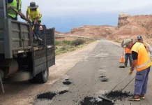Vialidad Nacional realiza tareas de bacheo en Ruta Nacional N° 25 Vialidad Nacional realiza tareas de bacheo en Ruta Nacional N° 25