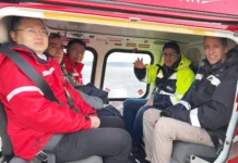 Vidal afirmó que tras la veda invernal se retomarán las obras de las represas El Gobernador Claudio Vidal sobrevuela la obra de las represas sobre el Río Santa Cruz -