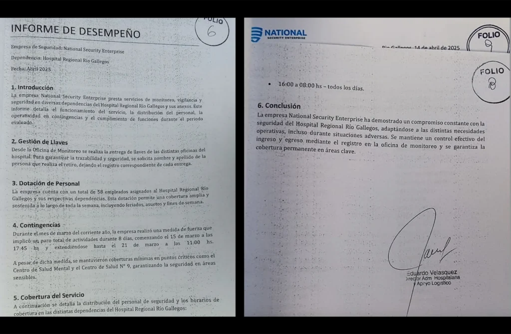 National Security Enterprise SRL es deudora previsional y la autoridad hospitalaria la justificó a pesar de las irregularidades detectadas