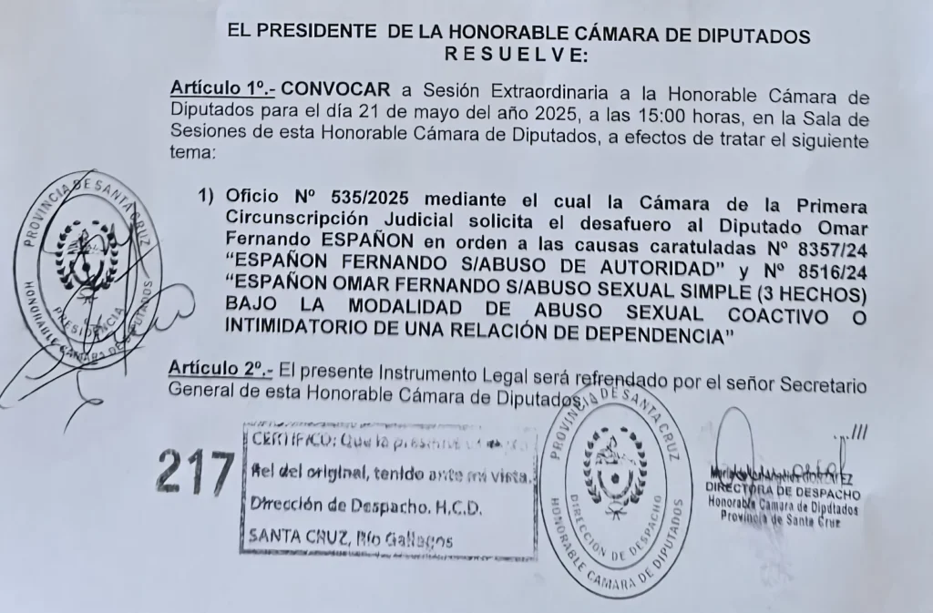 Mañana en Extraordinarias se sabrá si el gobierno y diputados del SER son honestos o encubridores de Fernando Españón