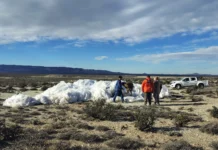 Recuperan parte de globo de la NASA en cercanías de Puerto Madryn Recuperan parte de globo de la NASA en cercanías de Puerto Madryn
