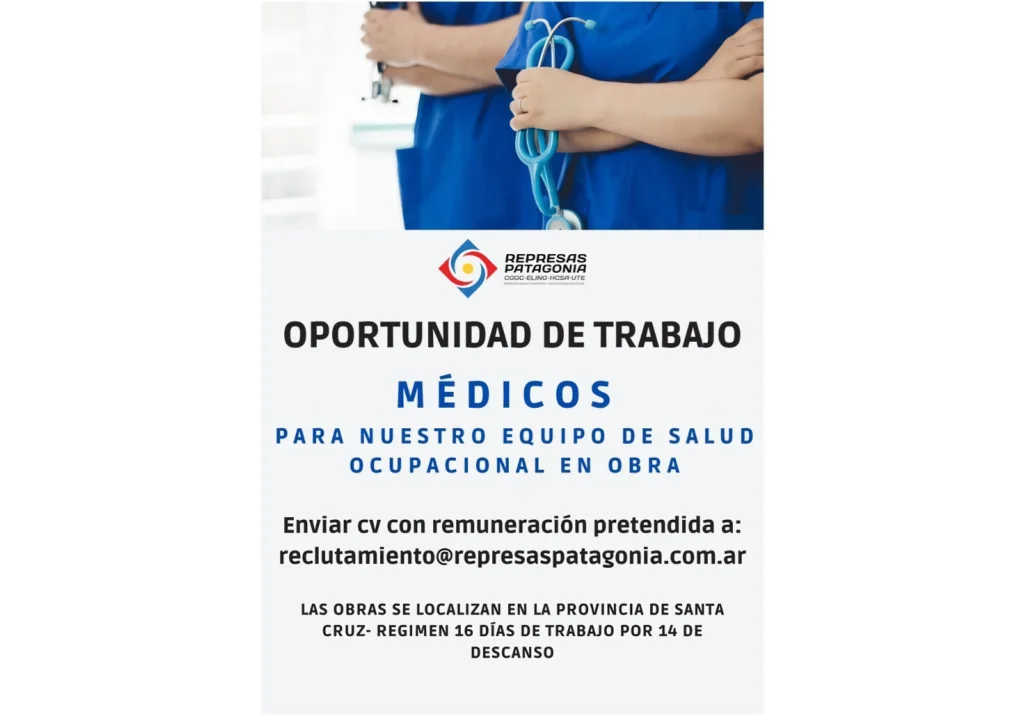 Represas Santa Cruz está sin médicos y hay denuncias por falta de pago y la empresa lanzó una campaña buscando profesionales
