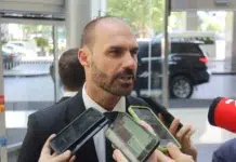 Supremo Tribunal Federal ordenó detener a Eduardo Bolsonaro Eduardo Bolsonaro, hijo del expresidente brasileño Jair Bolsonaro - Foto: NA