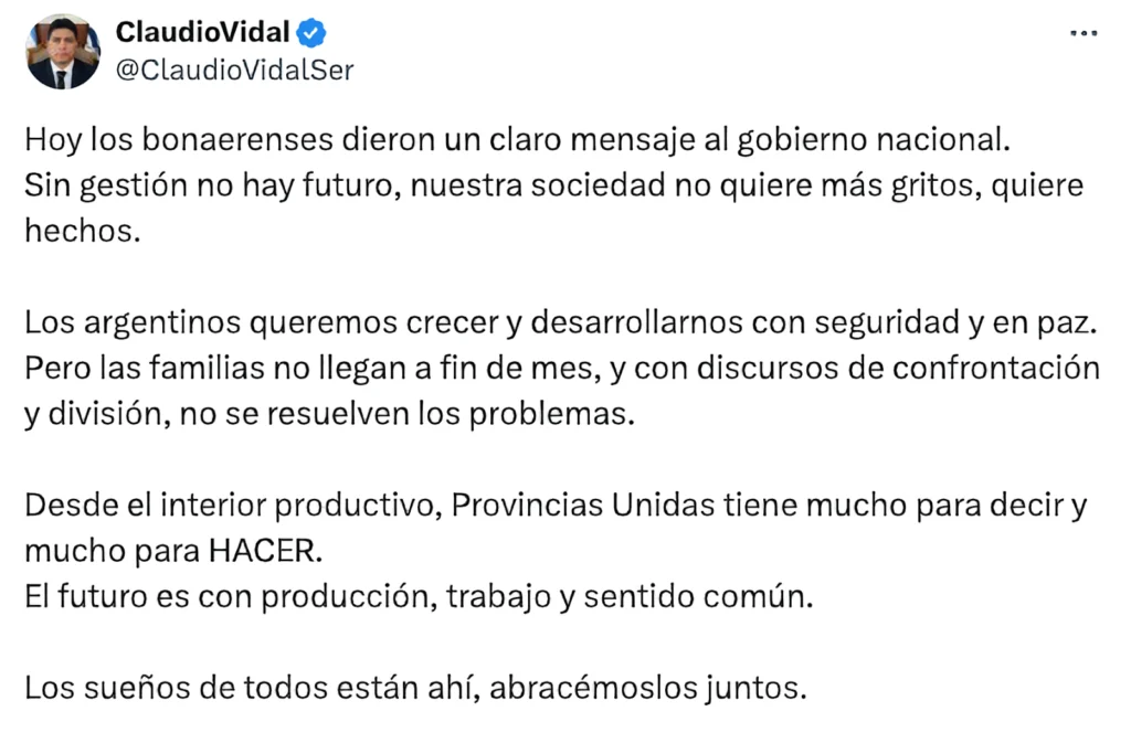Claudio Vidal juega al tetris y acomoda su discurso, pero Milei no olvida que varias cuestiones estratégicas para Santa Cruz pasan por su decisión política