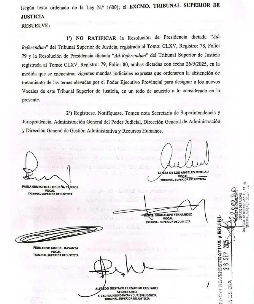El Superior Tribunal de Justicia declaró nula el nombramiento de Acevedo y González Nora al máximo Tribunal