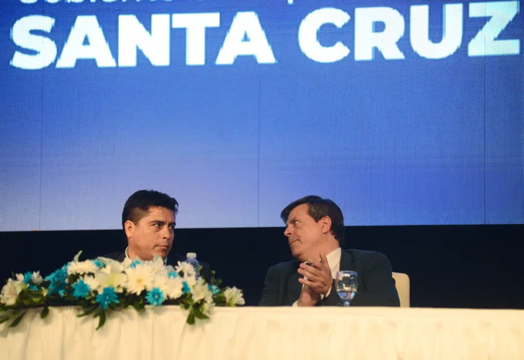El Gobernador de la Provincia Claudio Vidal junto a Fabián Leguizamón vicegobernador - Foto: OPI Santa Cruz/Francisco Muñoz