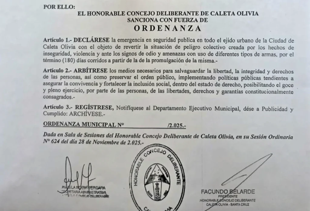 Caleta Olivia: declaran la Emergencia en Seguridad Pública ¿Dónde queda la estructura de seguridad del gobierno en la segunda ciudad de la provincia?