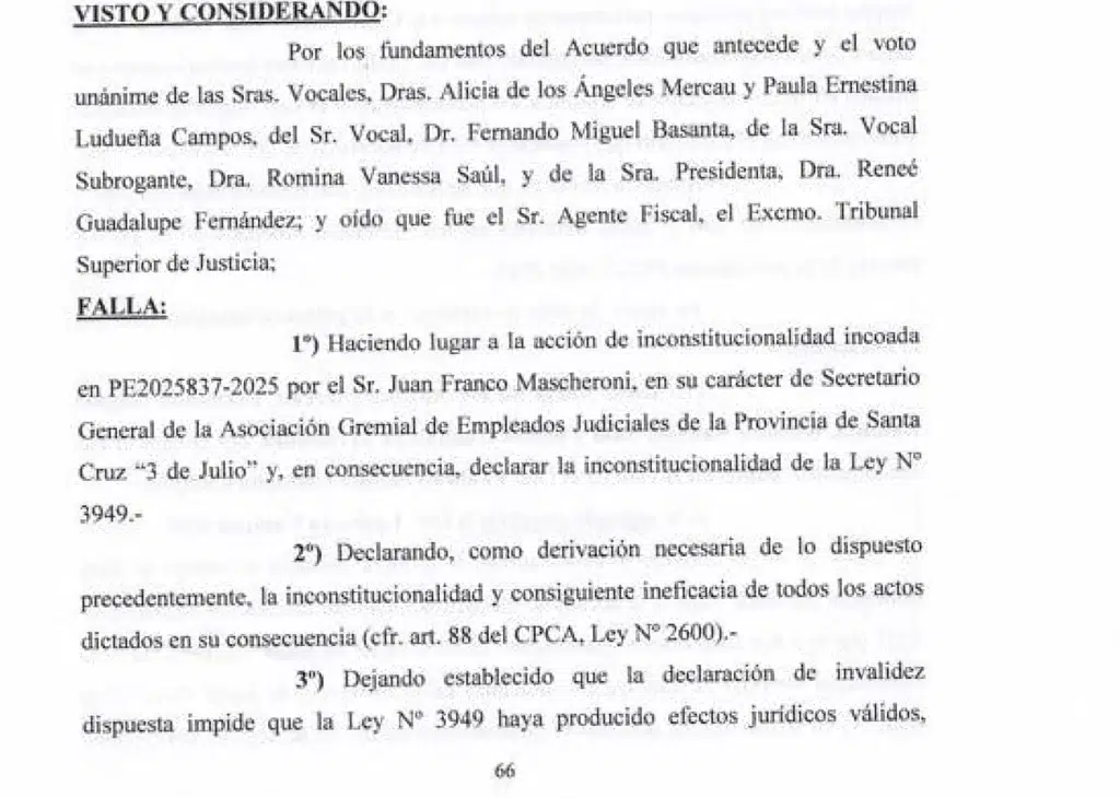 La crisis institucional en la provincia es total. El STJ declaró inconstitucional La Reforma Judicial y le dio la razón a gremio